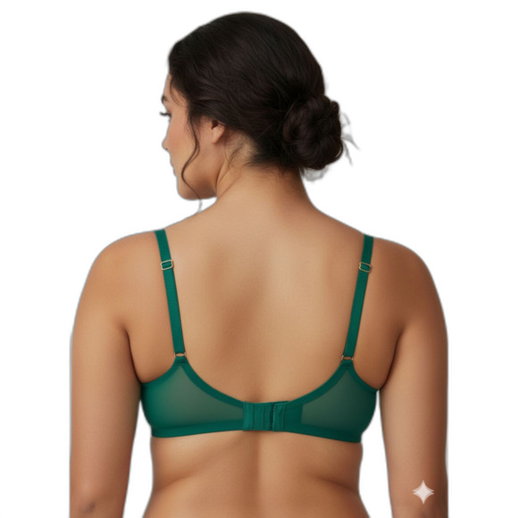Smart & Sexy Sheer Mesh Underwire Bra 36C Aventurine Green - Picture 2 of 5